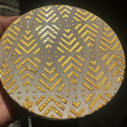 Gold Geometric – Handmade Art Deco Drinkware Coasters - set of 4|4396