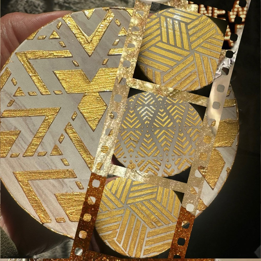 Gold Geometric – Handmade Art Deco Drinkware Coasters - set of 4|4399