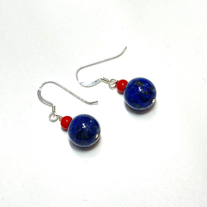 Lapis Lazuli & Coral Earrings - Sarita Kamat Designs|3402