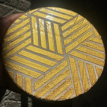 Gold Geometric – Handmade Art Deco Drinkware Coasters - set of 4|4402