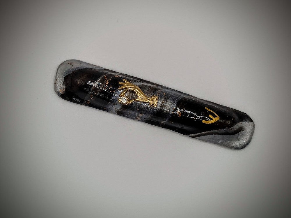 Black, Silver and Gold Mezuzah - by Rachael Gross|4846