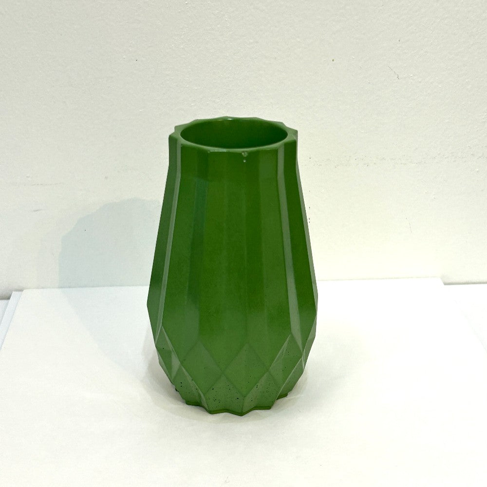 Emerald Green Geometric Concrete Vase - by Hirman Ahmed|5575