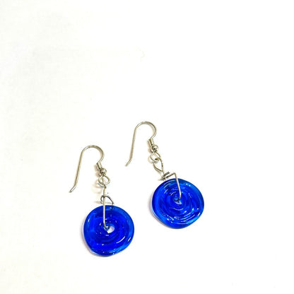 Blue disc earrings - by Terry Nugent|3707