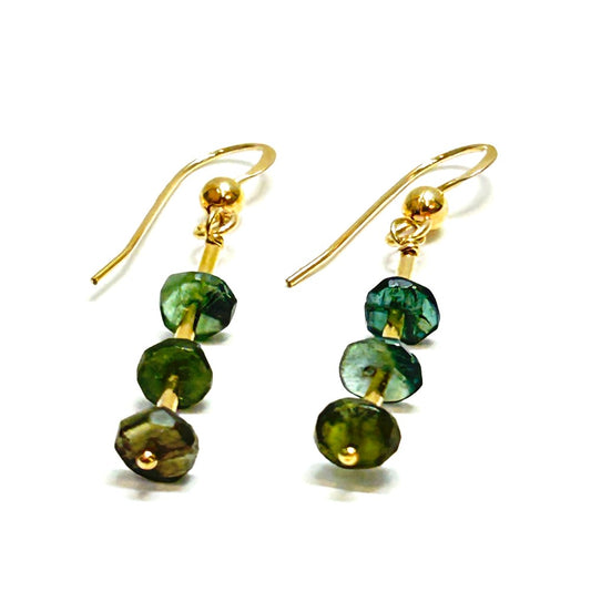 Green  Tourmaline 14kgf Earrings - by Sarita Kamat|3820