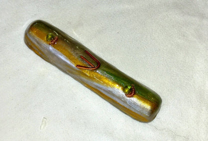 Green and Gold Mezuzah with Peridot - by RAchael Gross|4827