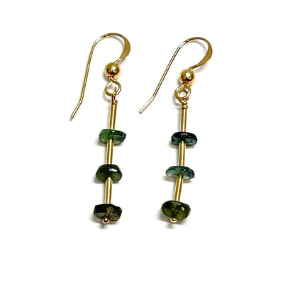Green  Tourmaline 14kgf Earrings - by Sarita Kamat|3821