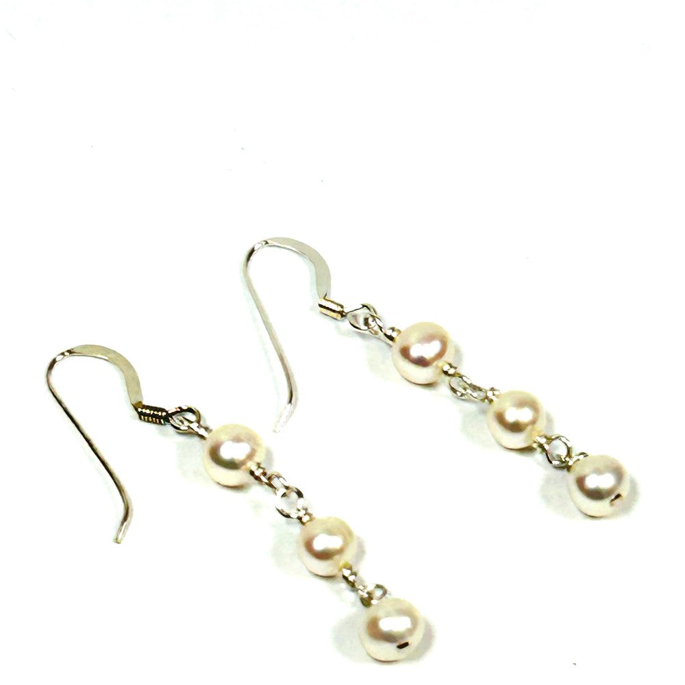 Freshwater Pearl and Sterling Silver Cascade Earrings - by Sarita Kamat Designs|4893