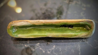 Green and Gold Mezuzah with Peridot - by RAchael Gross|4828