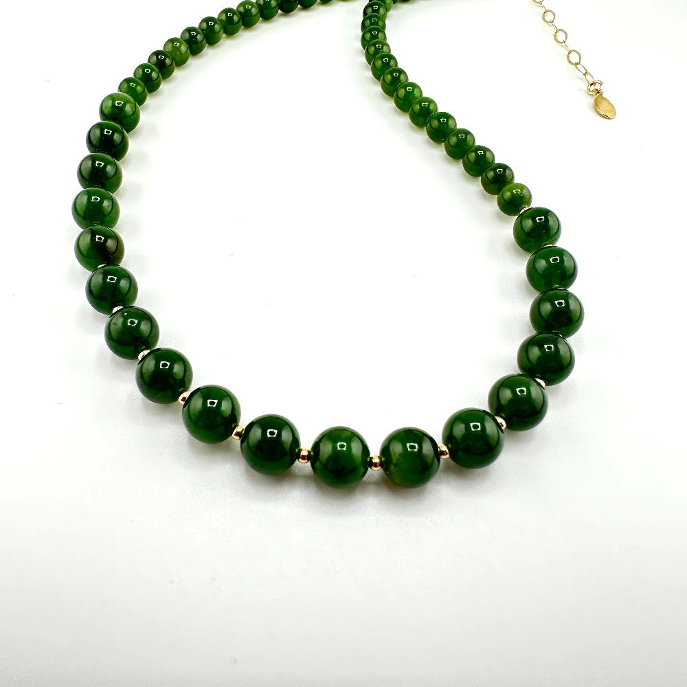 Jade Necklace with 14k gold filled Accents Necklace - by Sarita Kamat|4485
