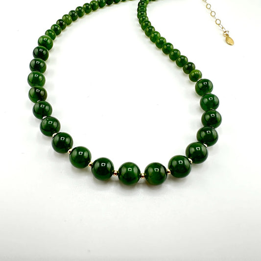 Jade Necklace with 14k gold filled Accents Necklace - by Sarita Kamat|4485