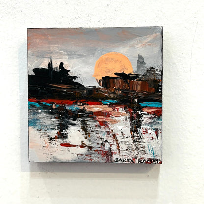 Ember Reflections – Original Abstract Acrylic Painting by Sarita Kamat Designs|5537