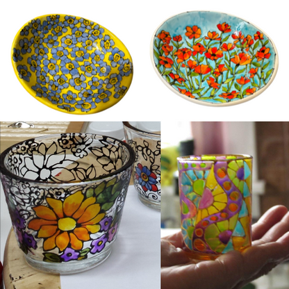 07-23-2025 - 5:00 pm to 7:00 pm - PAINT A TRINKET DISH & CANDLE HOLDER WORKSHOP with SARITA KAMAT